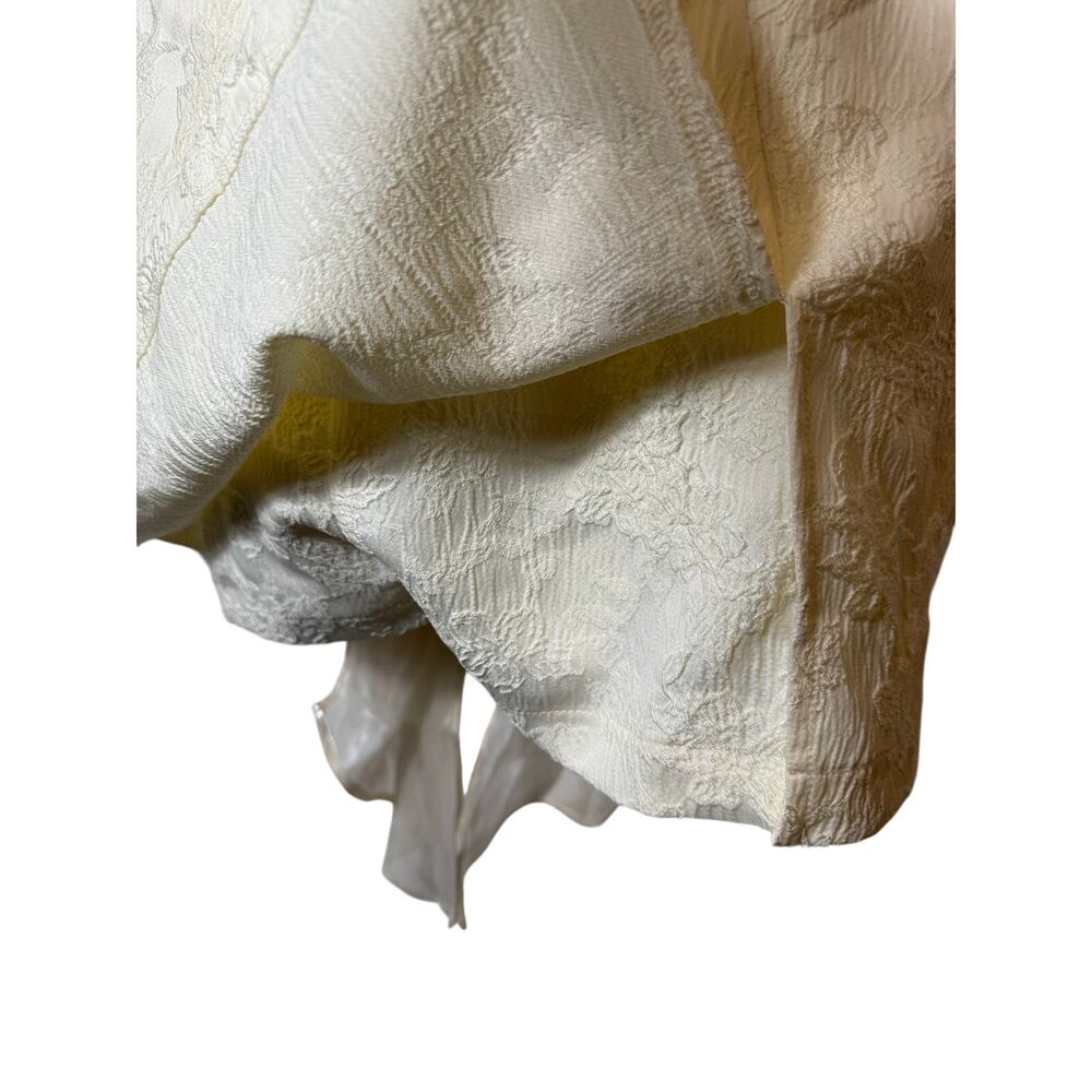 NWT Lulus XL Charming Ideal Ivory Floral Jaquard Organza Bow Back Romper Bridal - Picture 6 of 11